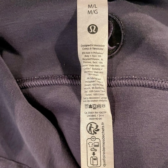 lululemon athletica purple/grey  Half-Zip Sweatshirt. New condition. M/L - Picture 10 of 11